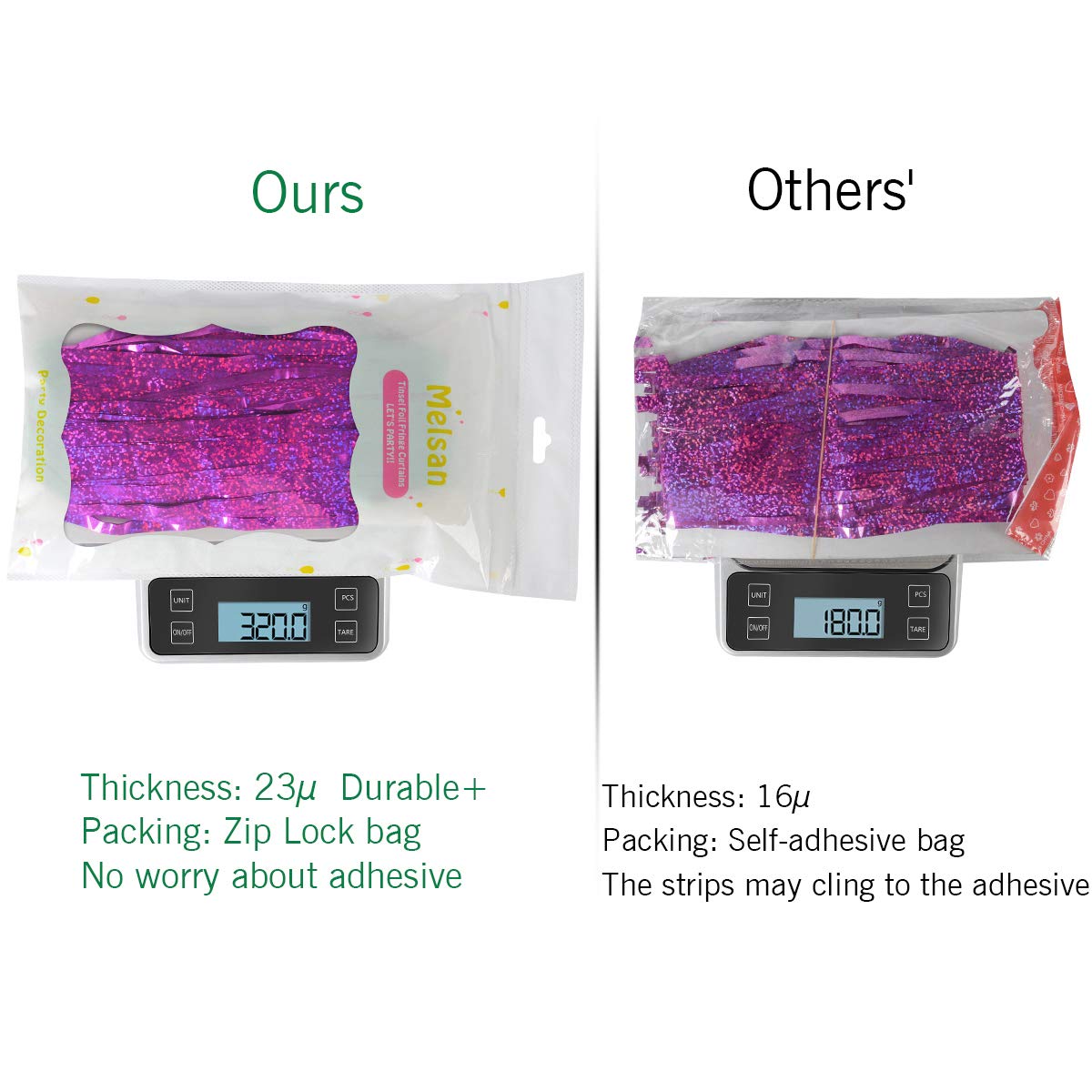 Foil Fringe Curtains Party Decorations - Melsan 3 Pack 3.2 X 8.2 Ft Tinsel Curtain Party Photo Backdrop For Birthday Party Baby